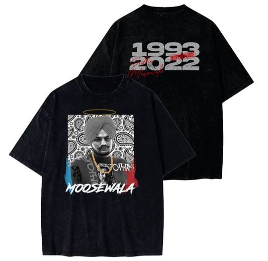 Moosewala 01 Drop Shoulder Vintage Snow Wash Tee