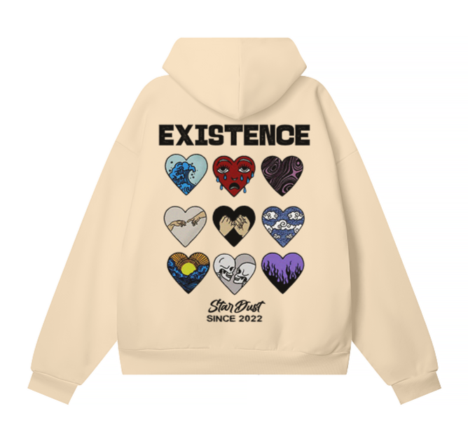 Existence-460G Fleece Oversized Hidden Pocket Hoodie